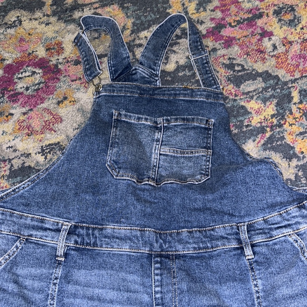 New Denim Shortalls - Ava & Viv™ Medium Wash - Picture 7 of 11